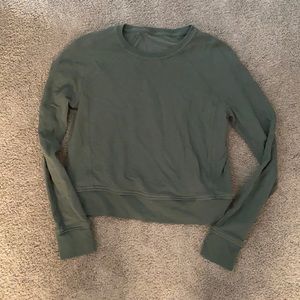 Size 4 green Lululemon cropped pullover